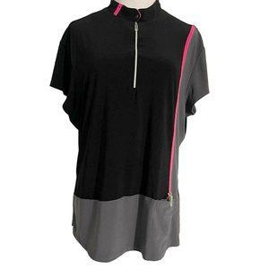 Jamie Sadock Black and Gray Top with Pink Accent